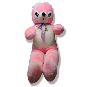 Vintage Boyce HUGE Pink Stuffed Plush Toy Bear - 42" TALL! RARE!!